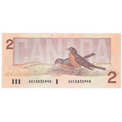 BC-55a 1986 Canada $2 Crow-Bouey, AUG, AU-UNC