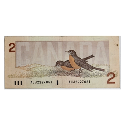 BC-55a 1986 Canada $2 Crow-Bouey, AUJ, Circ