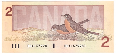 BC-55b 1986 Canada $2 Thiessen-Crow, BBA, AU-UNC