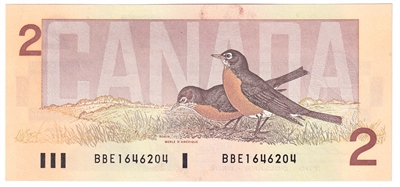 BC-55b 1986 Canada $2 Thiessen-Crow, BBE, UNC