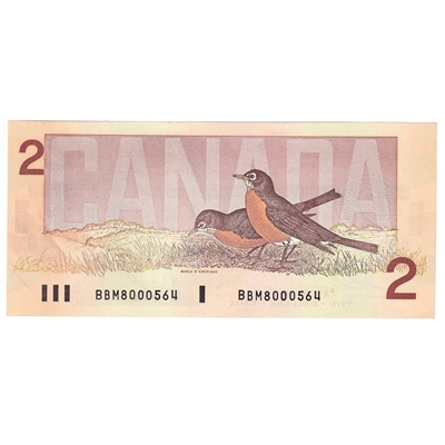 BC-55b 1986 Canada $2 Thiessen-Crow, BBM, AU-UNC