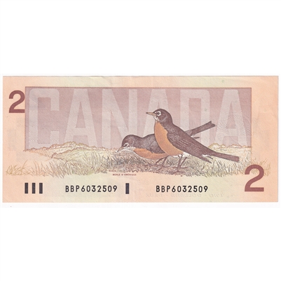 BC-55b 1986 Canada $2 Thiessen-Crow, BBP Small B's, AU