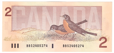 BC-55b 1986 Canada $2 Thiessen-Crow, BBS, UNC