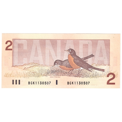 BC-55b 1986 Canada $2 Thiessen-Crow, BGK, CUNC