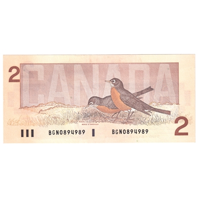 BC-55b 1986 Canada $2 Thiessen-Crow, BGN, AU-UNC