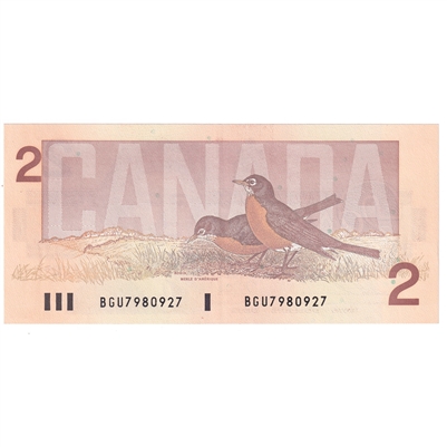 BC-55b 1986 Canada $2 Thiessen-Crow, BGU, AU