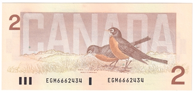 BC-55b-i 1986 Canada $2 Thiessen-Crow, EGM, CUNC