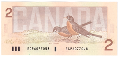 BC-55b-i 1986 Canada $2 Thiessen-Crow, EGP, CUNC