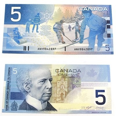 BC-62a 2001 Canada $5 Knight-Dodge, ANV, CIRC