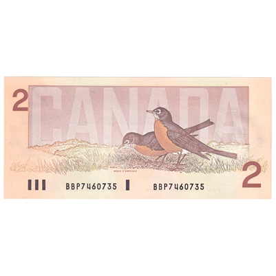 BC-55b 1986 Canada $2 Thiessen-Crow, Small BBP, CUNC