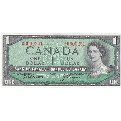 BC-37a-i 1954 Canada $1 Beattie-Coyne, H/M, AU