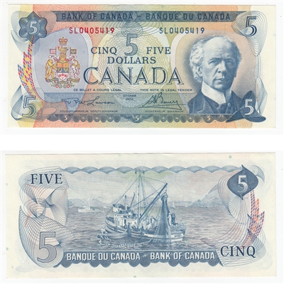 BC-48b 1972 Canada $5 Lawson-Bouey, SL, AU-UNC