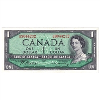 BC-37b-i 1954 Canada $1 Beattie-Rasminsky, H/M, EF-AU