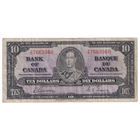 BC-24b 1937 Canada $10 Gordon-Towers, T/D, F-VF