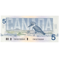 BC-56a 1986 Canada $5 Crow-Bouey, ENC, UNC