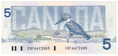 BC-56a 1986 Canada $5 Crow-Bouey, ENF, AU-UNC