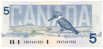 BC-56a 1986 Canada $5 Crow-Bouey, ENH, AU