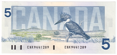 BC-56a 1986 Canada $5 Crow-Bouey, ENK, CUNC