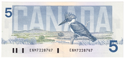 BC-56a 1986 Canada $5 Crow-Bouey, ENM, CUNC