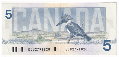 BC-56a-i 1986 Canada $5 Crow-Bouey, EOU, EF-AU