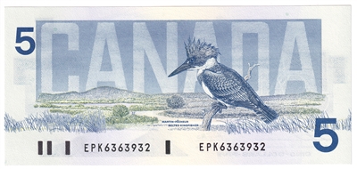 BC-56b 1986 Canada $5 Thiessen-Crow, EPK, CUNC