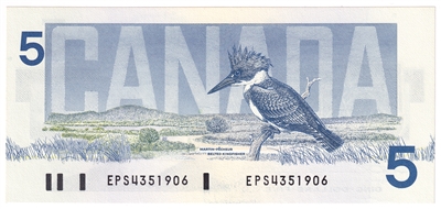 BC-56b 1986 Canada $5 Thiessen-Crow, EPS, CUNC