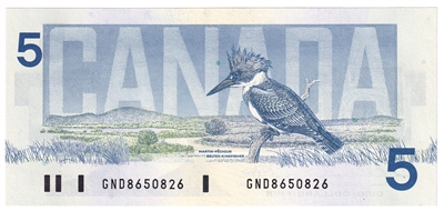 BC-56b 1986 Canada $5 Thiessen-Crow, GND, CUNC