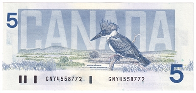 BC-56b 1986 Canada $5 Thiessen-Crow, GNY, AU