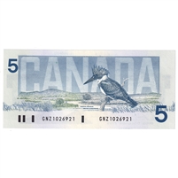 BC-56c 1986 Canada $5 Bonin-Thiessen, GNZ, CUNC