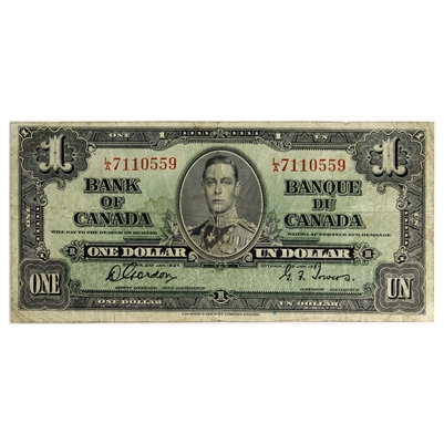 BC-21c 1937 Canada $1 Gordon-Towers, L/A, F