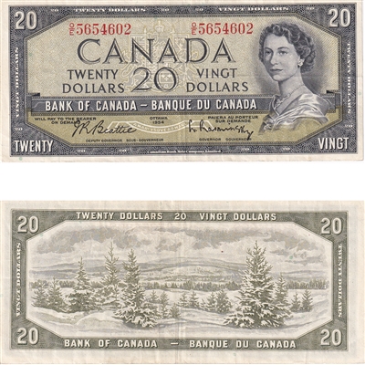BC-41b 1954 Canada $20 Beattie-Rasminsky, O/E, VF