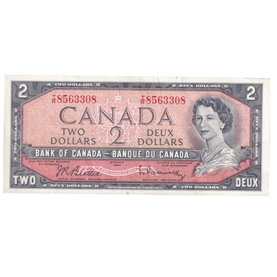 BC-38b 1954 Canada $2 Beattie-Rasminsky, T/R, AU