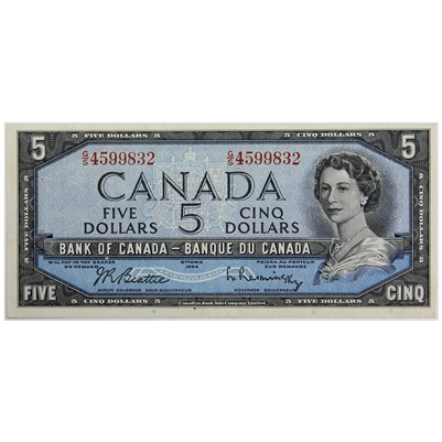 BC-39b 1954 Canada $5 Beattie-Rasminsky, G/S, AU