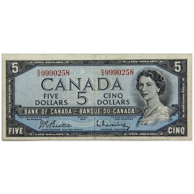 BC-39b 1954 Canada $5 Beattie-Rasminsky, K/S, VF