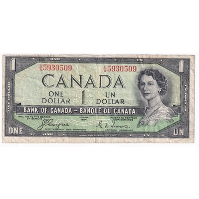 BC-29a 1954 Canada $1 Coyne-Towers, Devil's Face, C/A, F-VF