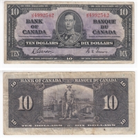 BC-24b 1937 Canada $10 Gordon-Towers, J/D, F-VF