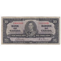 BC-24b 1937 Canada $10 Gordon-Towers, S/D, Circ