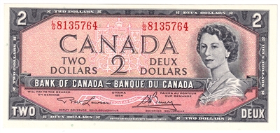 BC-38d 1954 Canada $2 Lawson-Bouey, L/G, CUNC