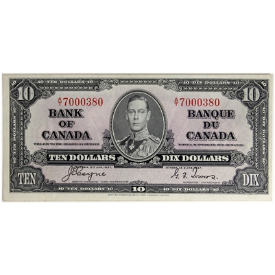 BC-24c 1937 Canada $10 Coyne-Towers, A/T, VF-EF