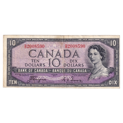 BC-32a 1954 Canada $10 Coyne-Towers, Devil's Face, D/D, VF