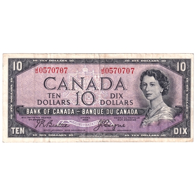 BC-32b 1954 Canada $10 Beattie-Coyne, Devil's Face, J/D, VF