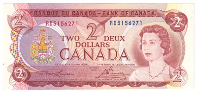 BC-47a 1974 Canada $2 Lawson-Bouey, RD, UNC