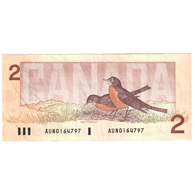 BC-55a 1986 Canada $2 Crow-Bouey, AUN, VF