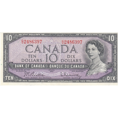 BC-40b 1954 Canada $10 Beattie-Rasminsky, C/V, EF