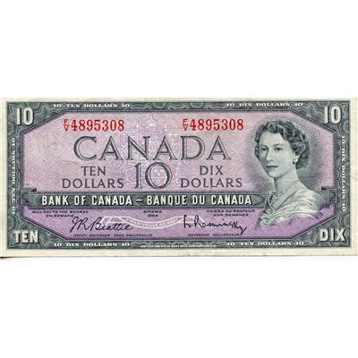 BC-40b 1954 Canada $10 Beattie-Rasminsky, F/V, VF