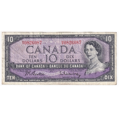 BC-40b 1954 Canada $10 Beattie-Rasminsky, H/T, VF