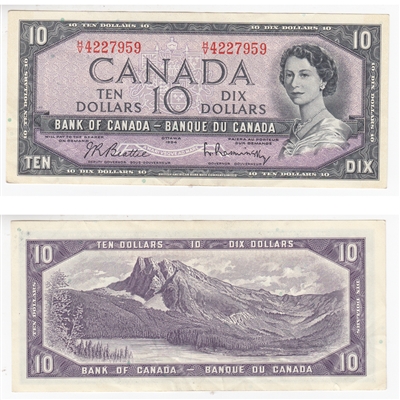BC-40b 1954 Canada $10 Beattie-Rasminsky, H/V, AU