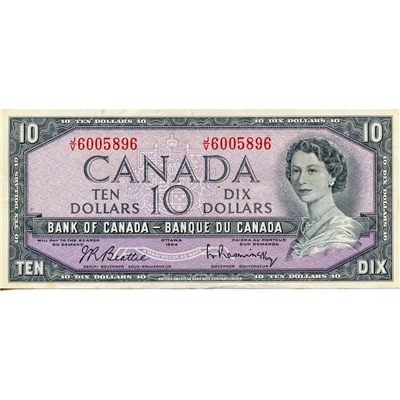 BC-40b 1954 Canada $10 Beattie-Rasminsky, J/V, EF