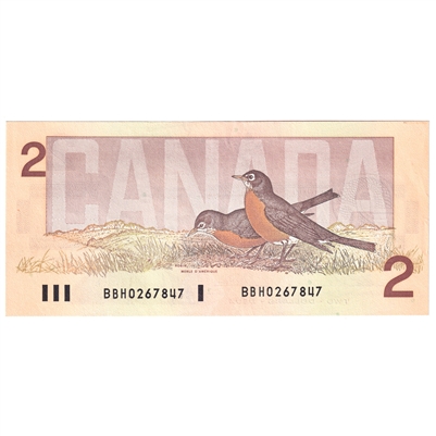BC-55b 1986 Canada $2 Thiessen-Crow, BBH, AU-UNC