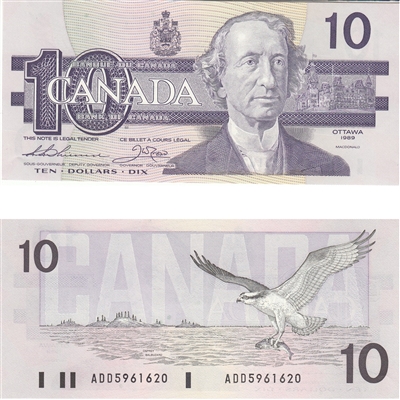 BC-57a 1989 Canada $10 Thiessen-Crow, ADD, UNC